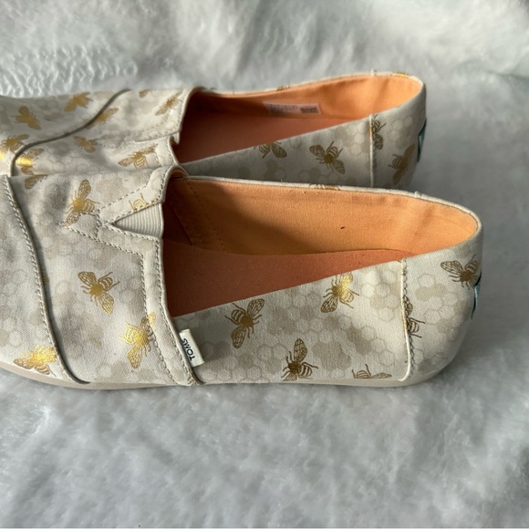 Toms Women’s Birch Foil Bumble Bee Apargata Slip On Shoes 9 limited Edition - Picture 6 of 9